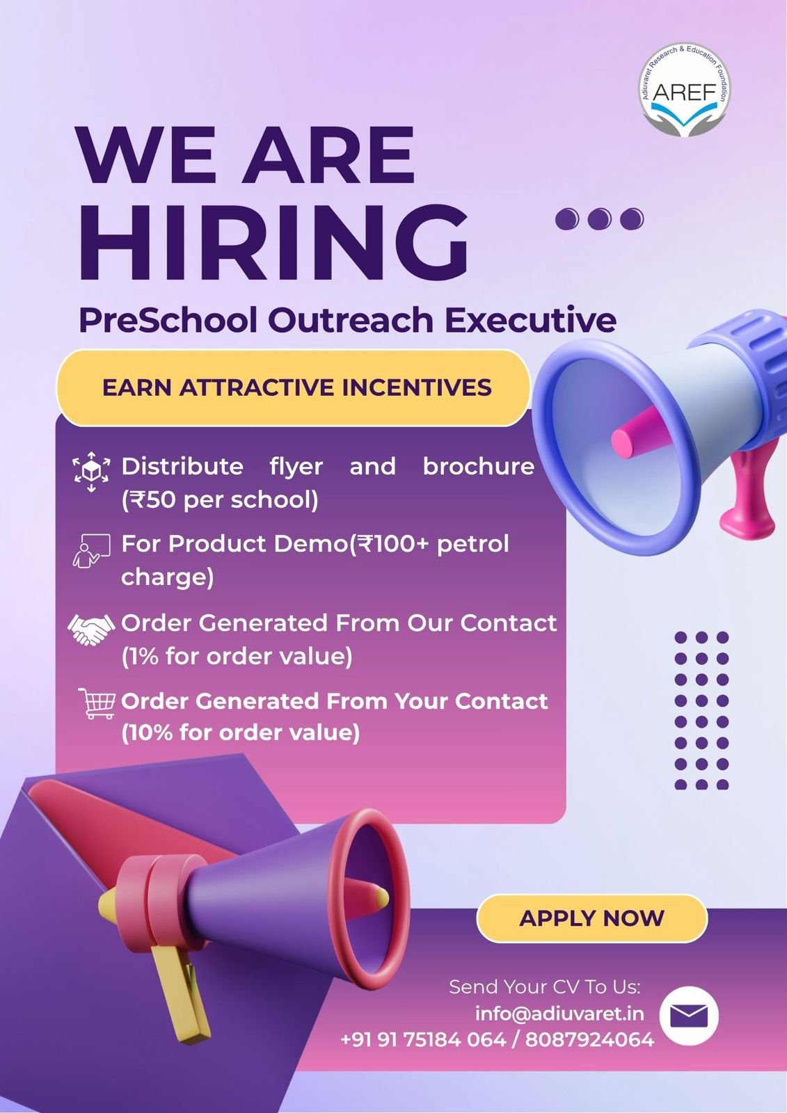 We are hiring for Preschool Outreach Executive